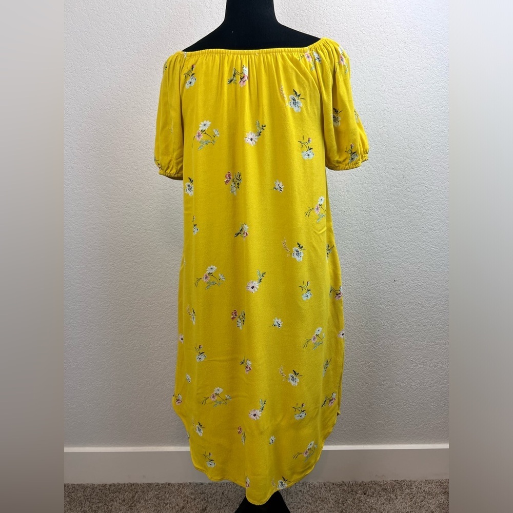 LOFT Floral Pattern Button Down Dress in Yellow Size Small - Picture 4 of 9